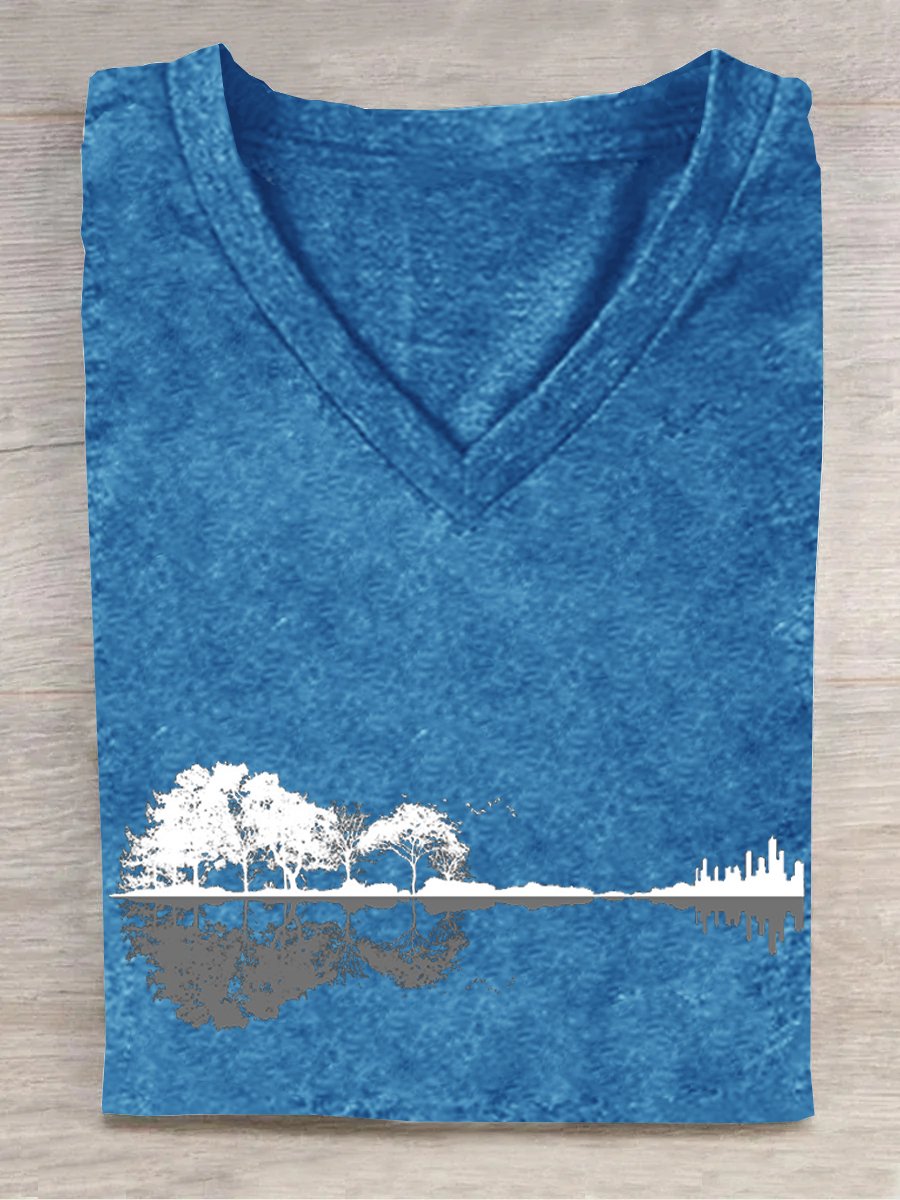 Lässig Weit Landschaft T-Shirt