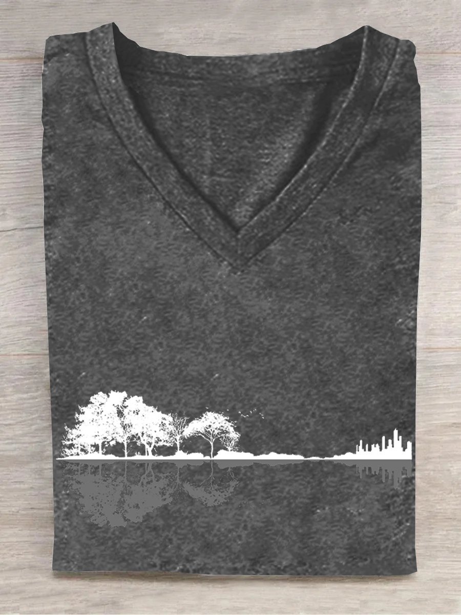 Lässig Weit Landschaft T-Shirt