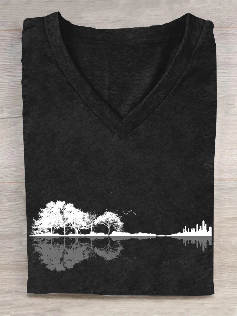 Lässig Weit Landschaft T-Shirt