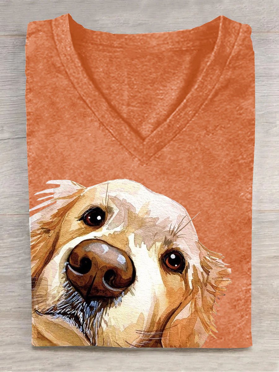 Hund Print Lässig T-Shirt