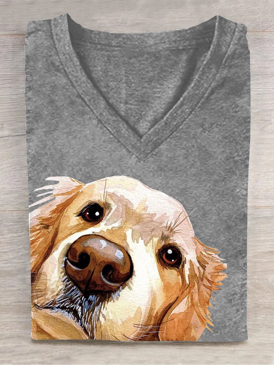 Hund Print Lässig T-Shirt