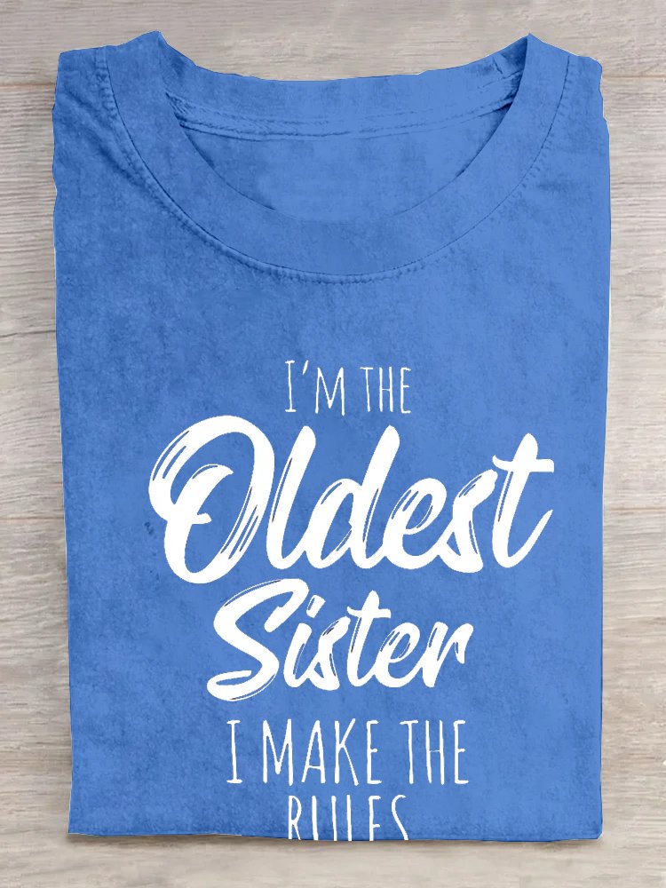 Damen lustige Worte Schwester Lustig Lässig T-Shirt