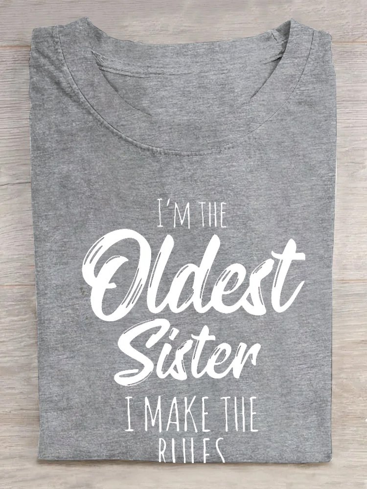 Damen lustige Worte Schwester Lustig Lässig T-Shirt