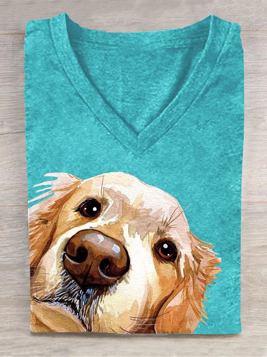 Hund Print Lässig T-Shirt