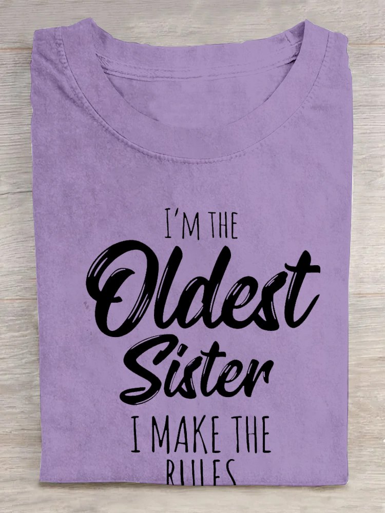 Damen lustige Worte Schwester Lustig Lässig T-Shirt