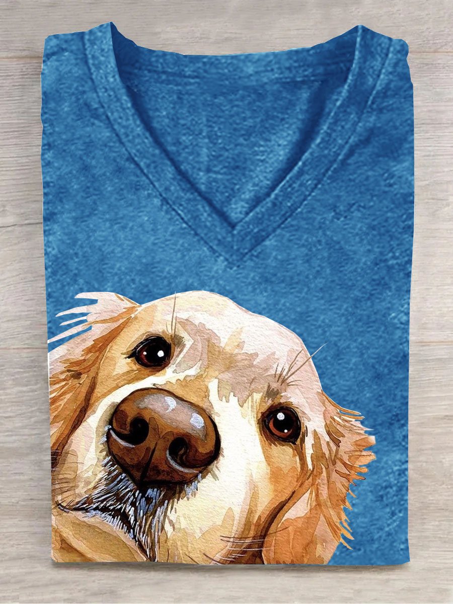 Hund Print Lässig T-Shirt