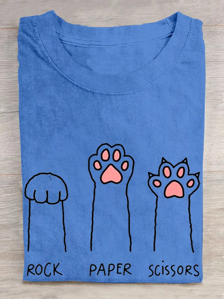 Katze Krallen Lässig Baumwolle T-Shirt