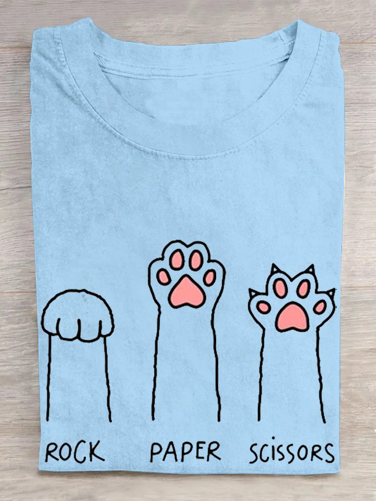 Katze Krallen Lässig Baumwolle T-Shirt