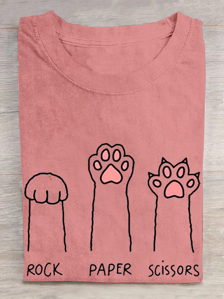 Katze Krallen Lässig Baumwolle T-Shirt