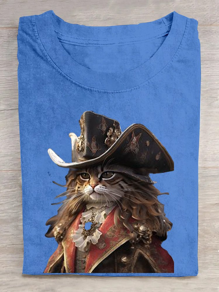 Katze Weit Baumwolle Lässig T-Shirt