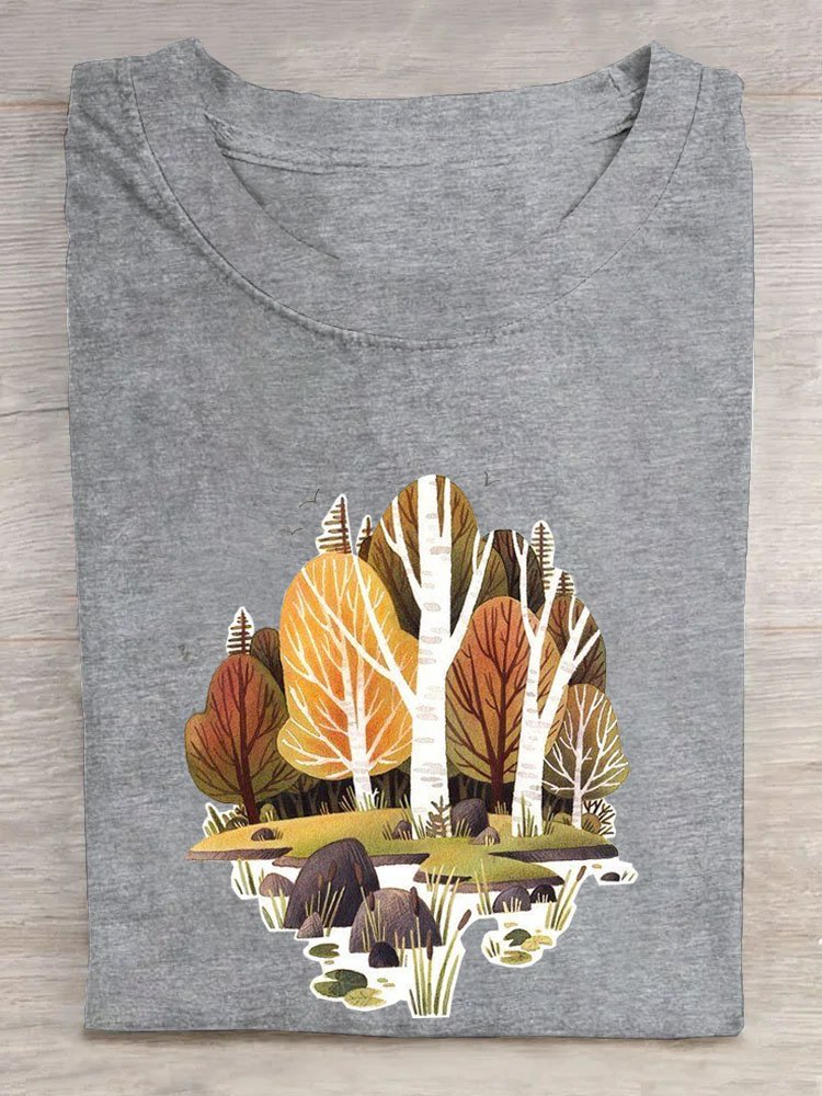 Baum Lässig Weit T-Shirt