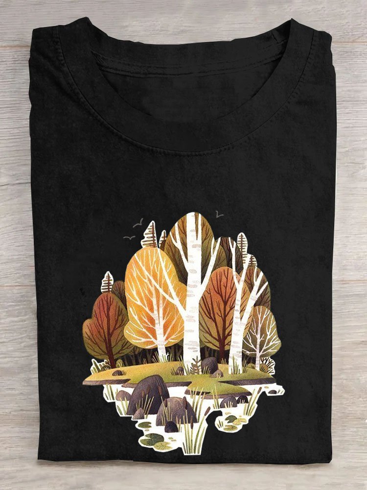 Baum Lässig Weit T-Shirt