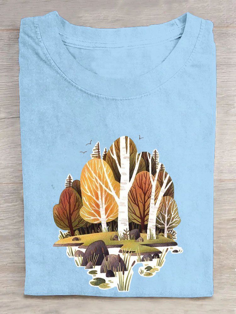 Baum Lässig Weit T-Shirt