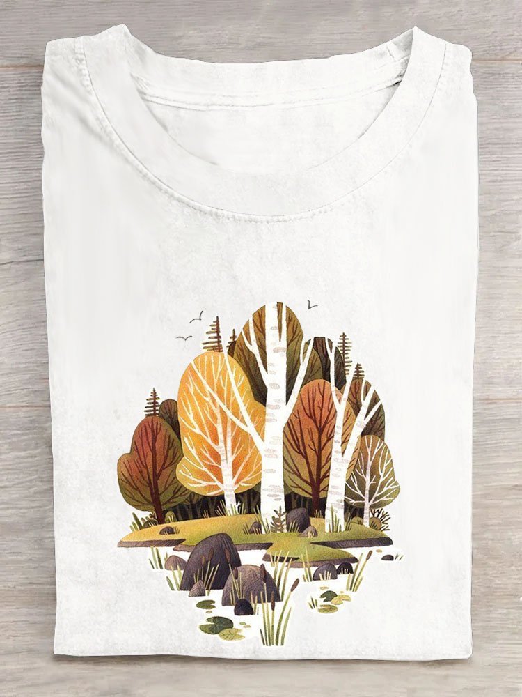 Baum Lässig Weit T-Shirt