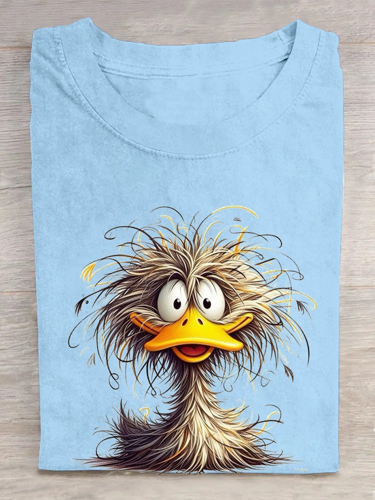 Baumwolle Ente Lässig Rundhals T-Shirt