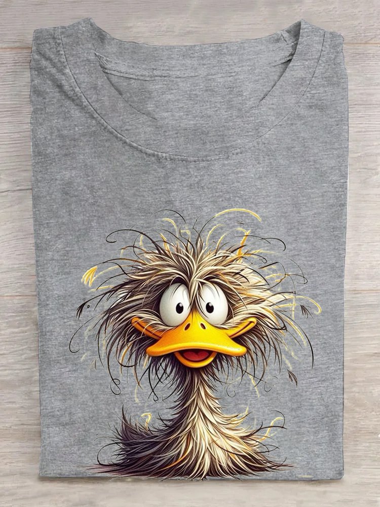 Baumwolle Ente Lässig Rundhals T-Shirt