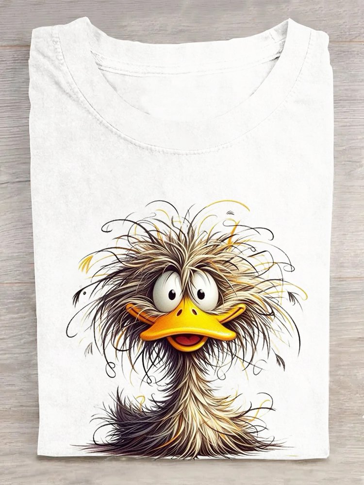 Baumwolle Ente Lässig Rundhals T-Shirt