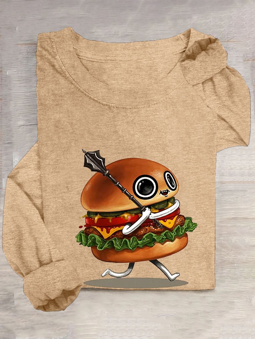 Lustig Hamburger Lässig Rundhals T-Shirt