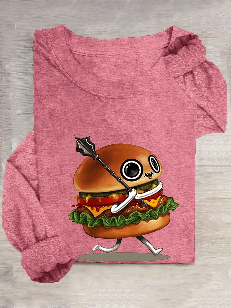 Lustig Hamburger Lässig Rundhals T-Shirt