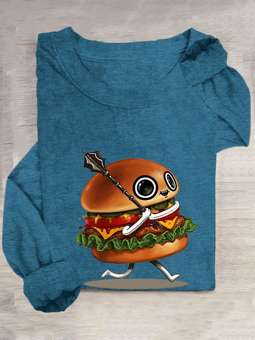 Lustig Hamburger Lässig Rundhals T-Shirt