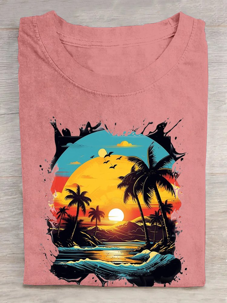 Landschaft Lässig Weit T-Shirt