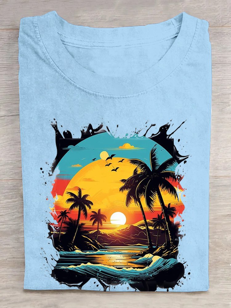 Landschaft Lässig Weit T-Shirt