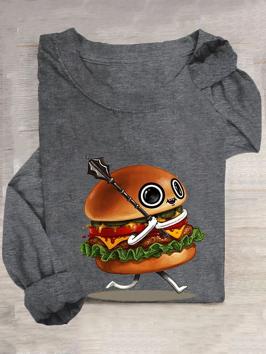 Lustig Hamburger Lässig Rundhals T-Shirt