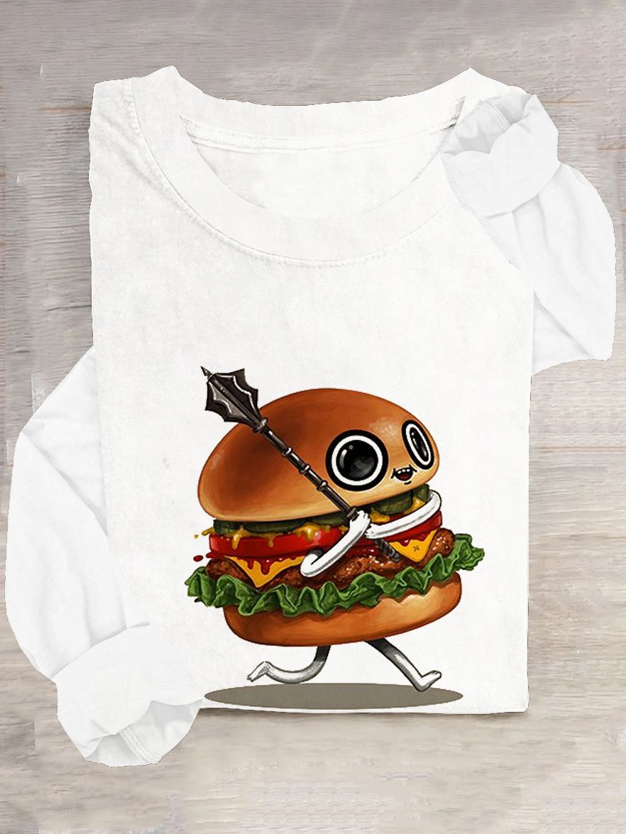 Lustig Hamburger Lässig Rundhals T-Shirt