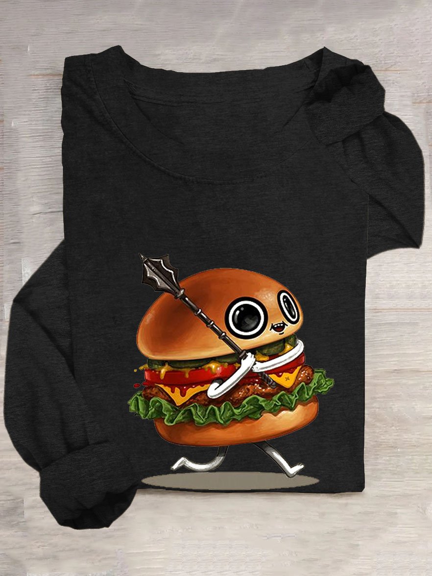 Lustig Hamburger Lässig Rundhals T-Shirt