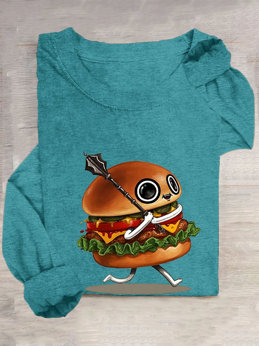 Lustig Hamburger Lässig Rundhals T-Shirt