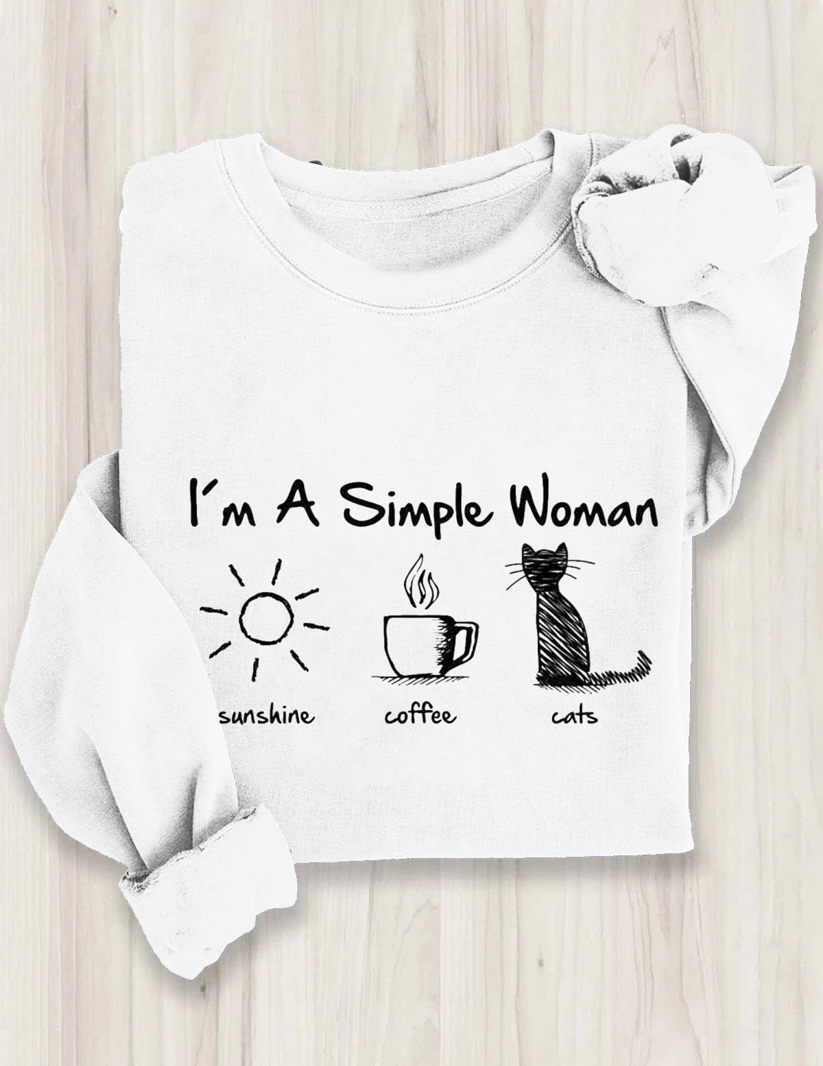 Baumwolle Textbriefe Lässig Weit Sweatshirt