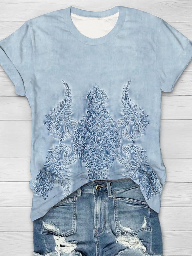 Ethnisches Muster Print T-Shirt