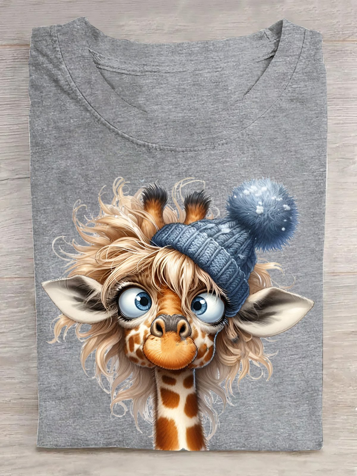 Baumwolle Lässig Giraffe T-Shirt