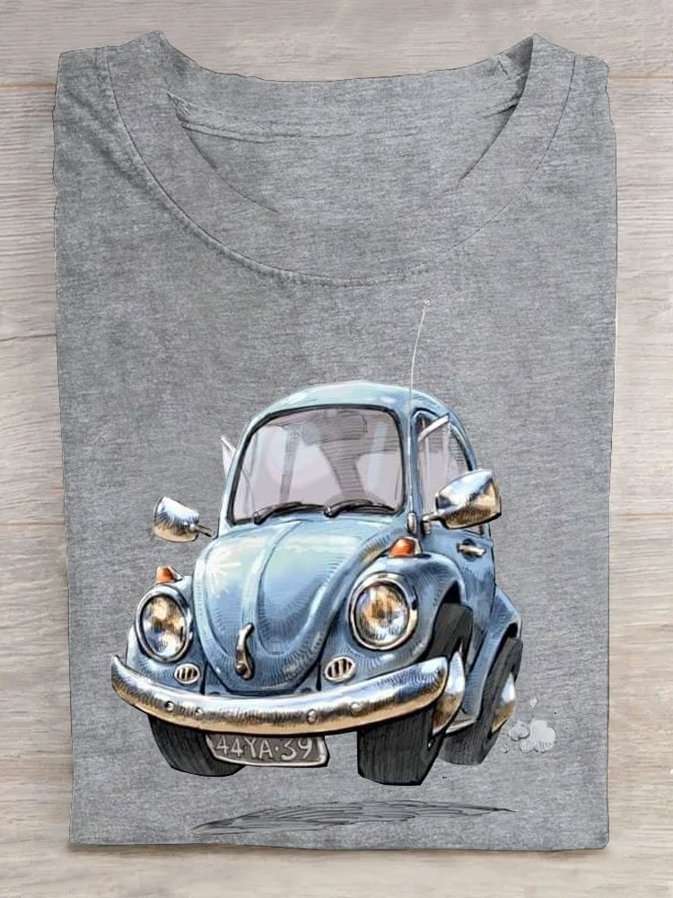 Spaß Auto Print Rundhals T-Shirt