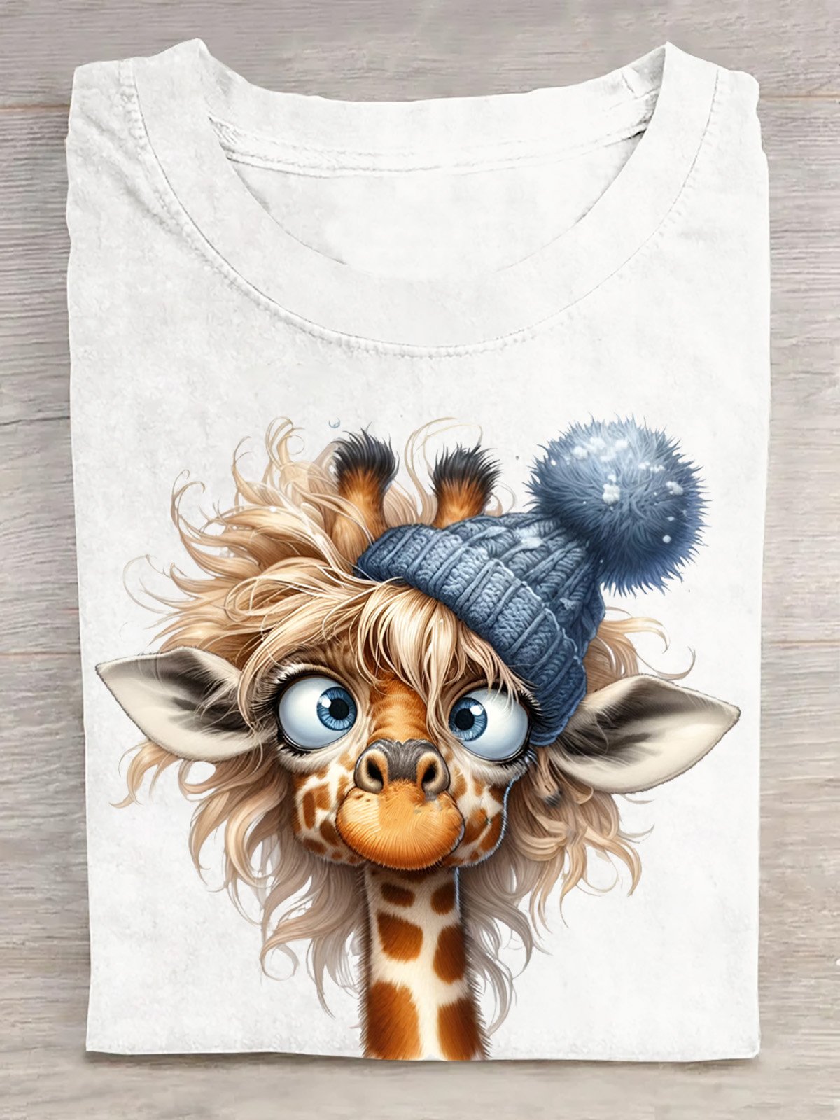 Baumwolle Lässig Giraffe T-Shirt