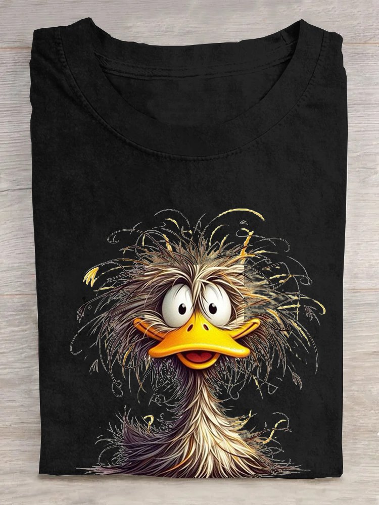 Baumwolle Ente Lässig Rundhals T-Shirt