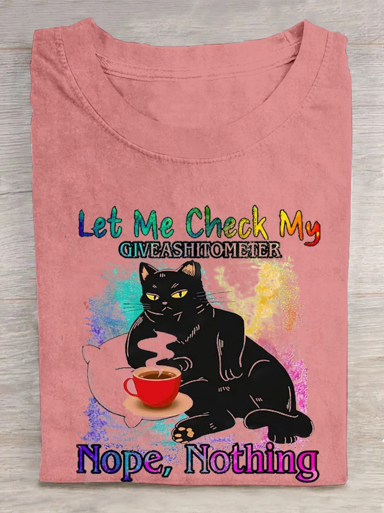 Katze Lässig Baumwolle Weit T-Shirt