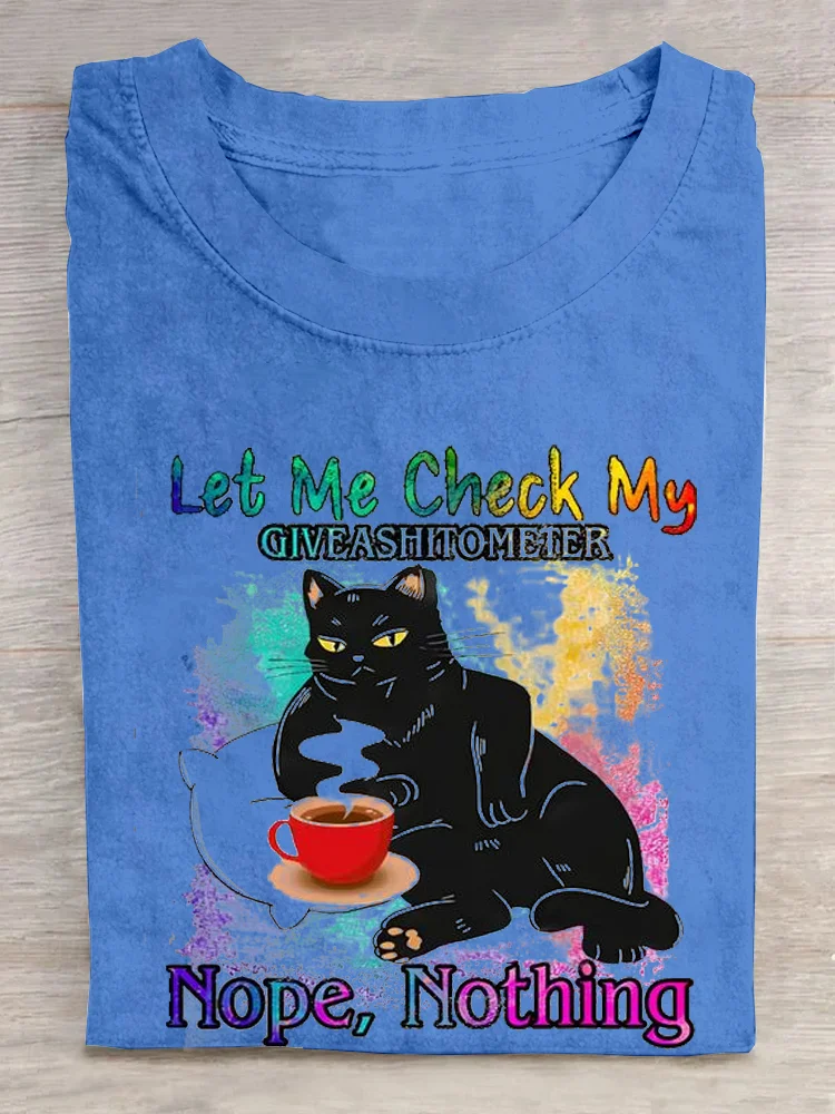 Katze Lässig Baumwolle Weit T-Shirt