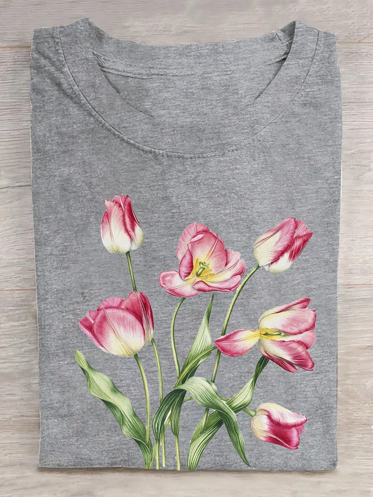 Baumwolle Tulipa  Weit Lässig T-Shirt