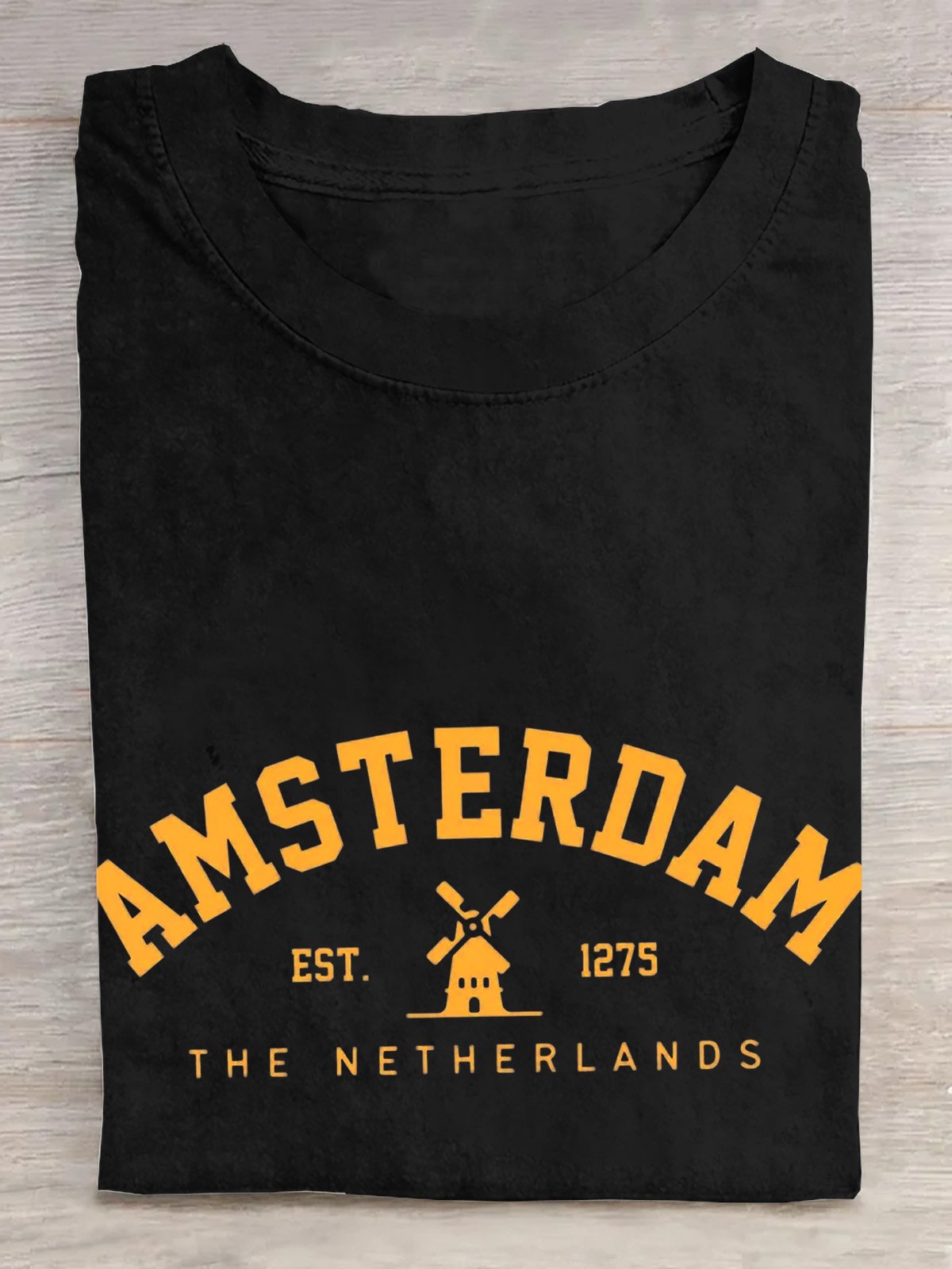 Baumwolle Amsterdam Niederlande Windmühle T-Shirt