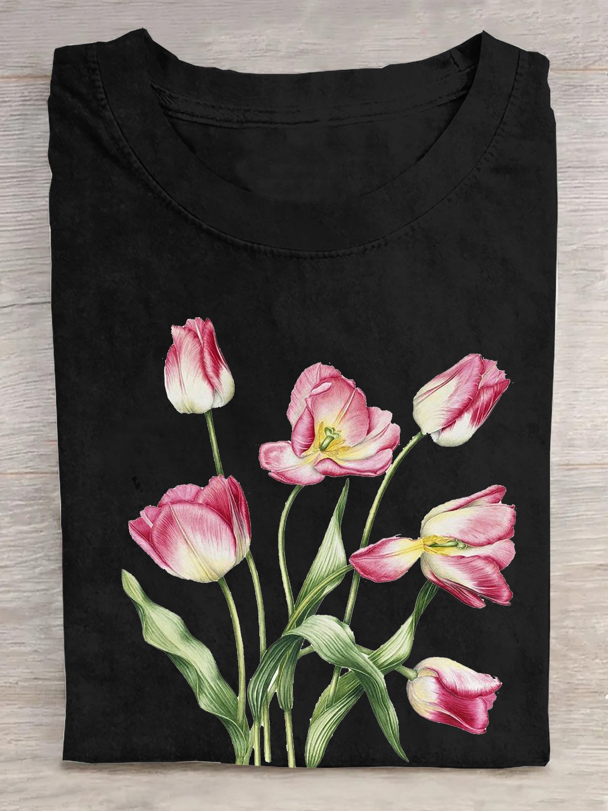 Baumwolle Tulipa  Weit Lässig T-Shirt