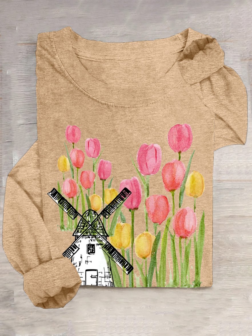 Holland Tulpe Amsterdam Windmühle T-Shirt