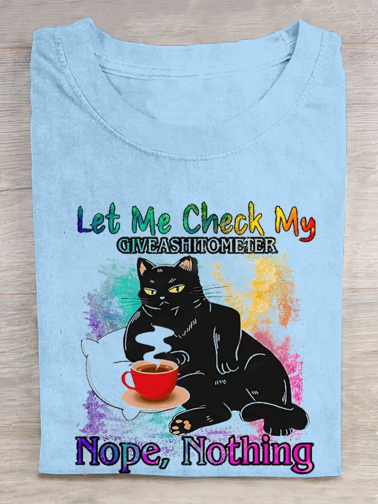 Katze Lässig Baumwolle Weit T-Shirt