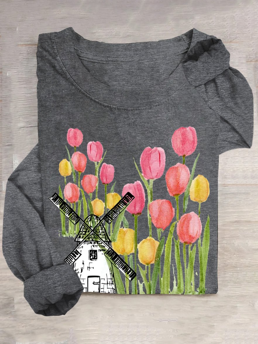 Holland Tulpe Amsterdam Windmühle T-Shirt