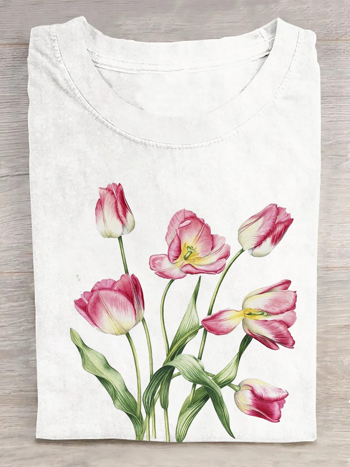 Baumwolle Tulipa  Weit Lässig T-Shirt