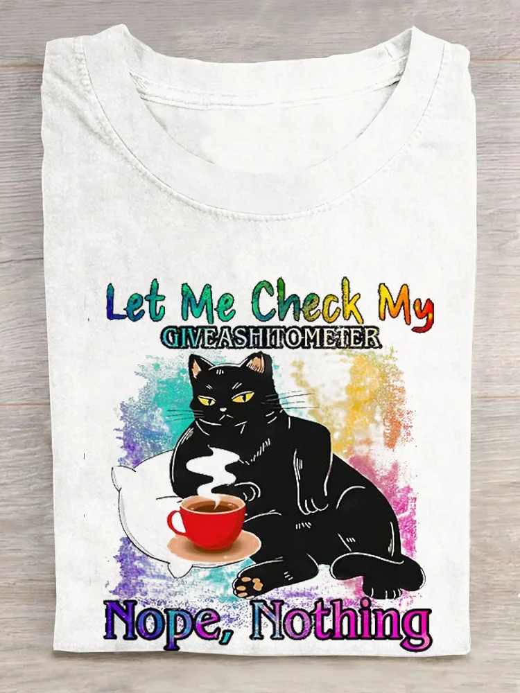 Katze Lässig Baumwolle Weit T-Shirt