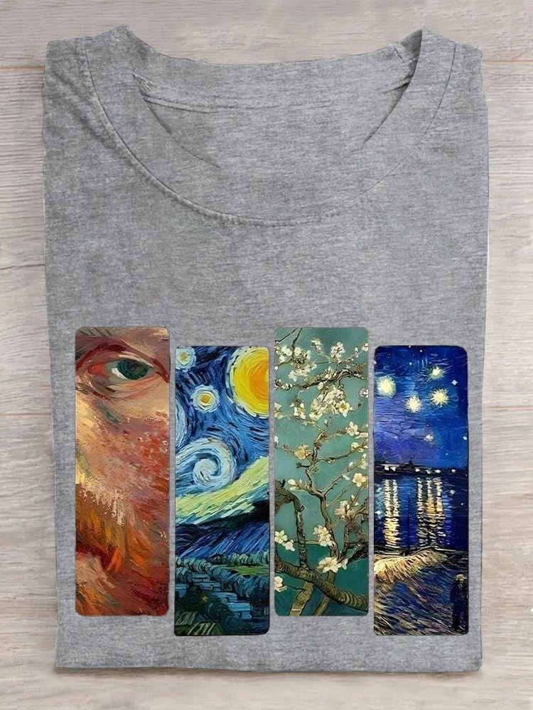 Lässig Baumwolle Weit Pop-Art-Druck T-Shirt