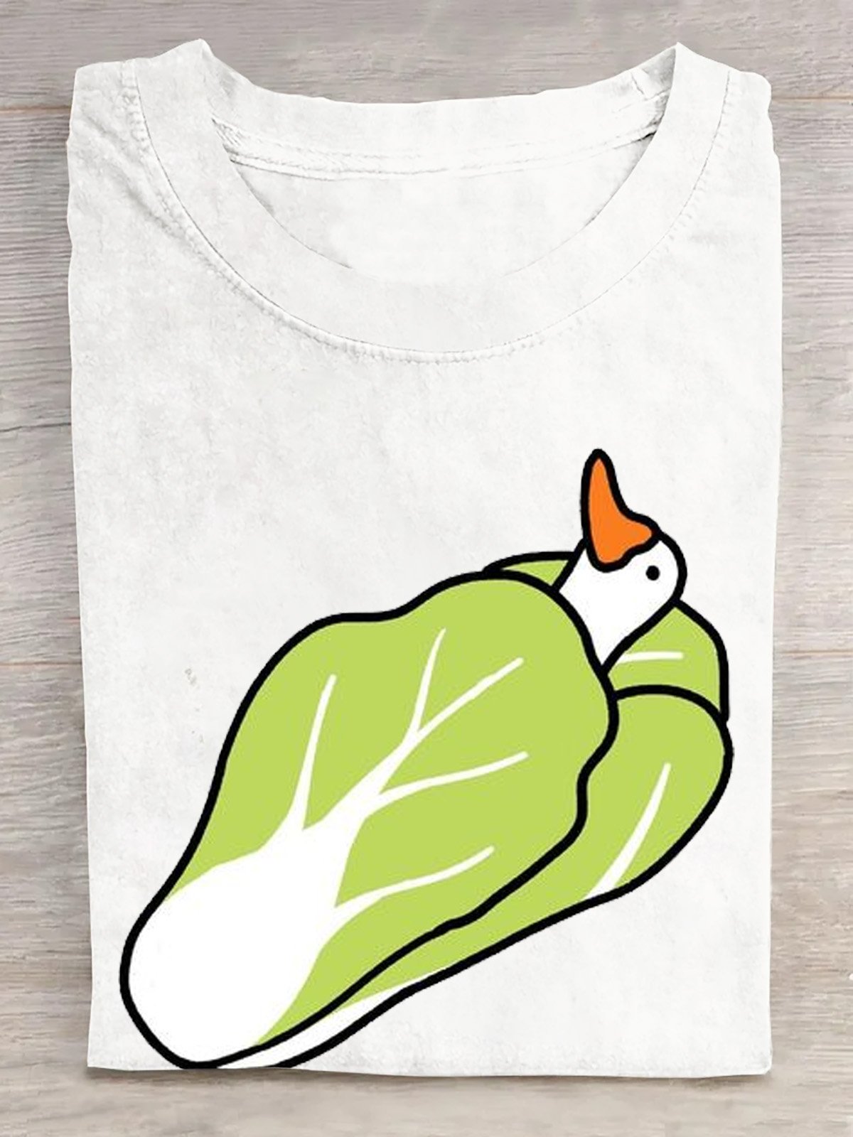 Baumwolle Gemüse Ente Lässig Weit T-Shirt