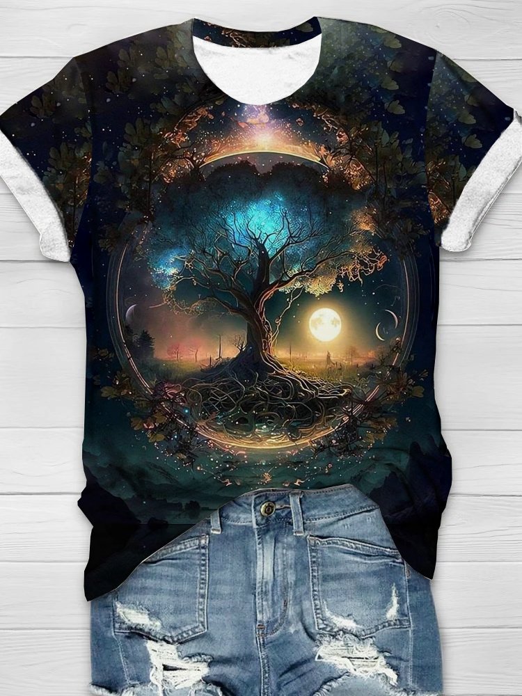 Landschaft Weit Lässig Jersey T-Shirt