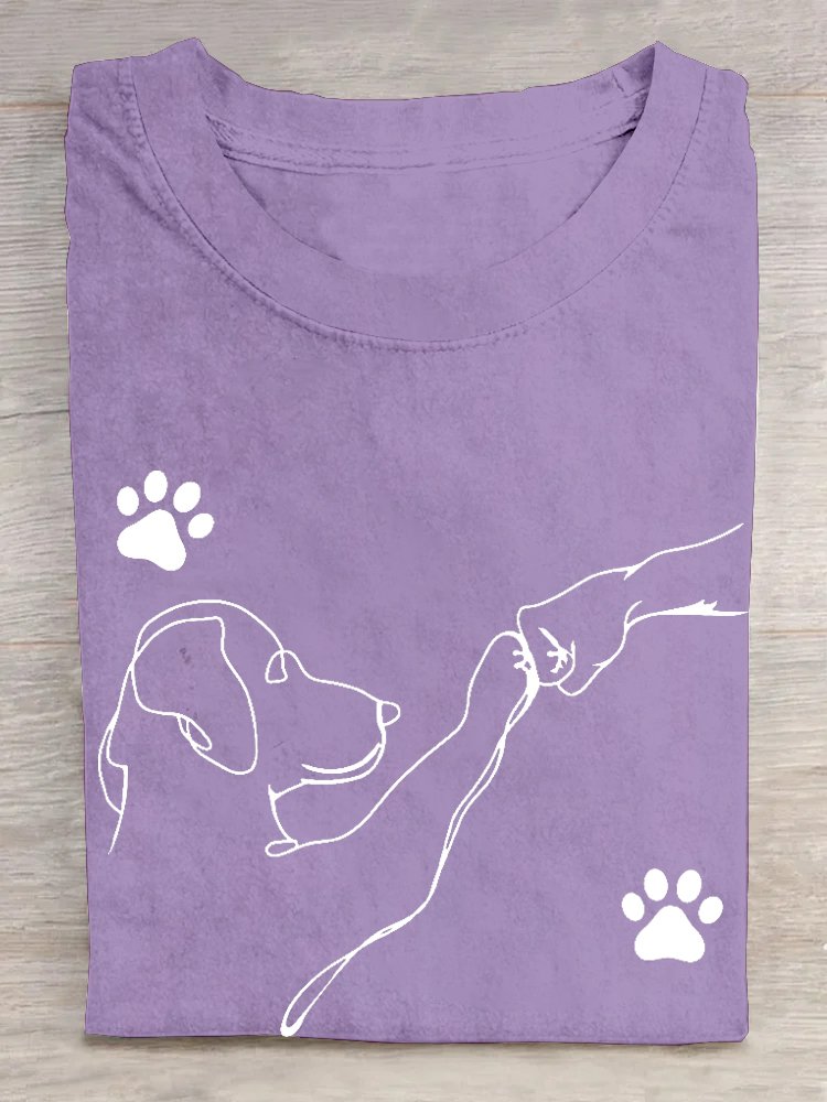 Weit Hund Lässig Baumwolle T-Shirt